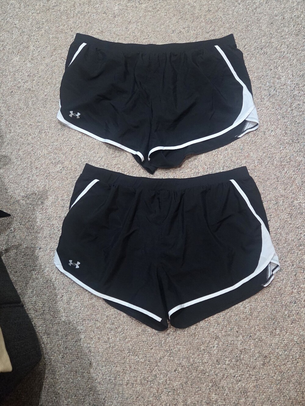 2 pairs of women's 3XL Under Armour black shorts